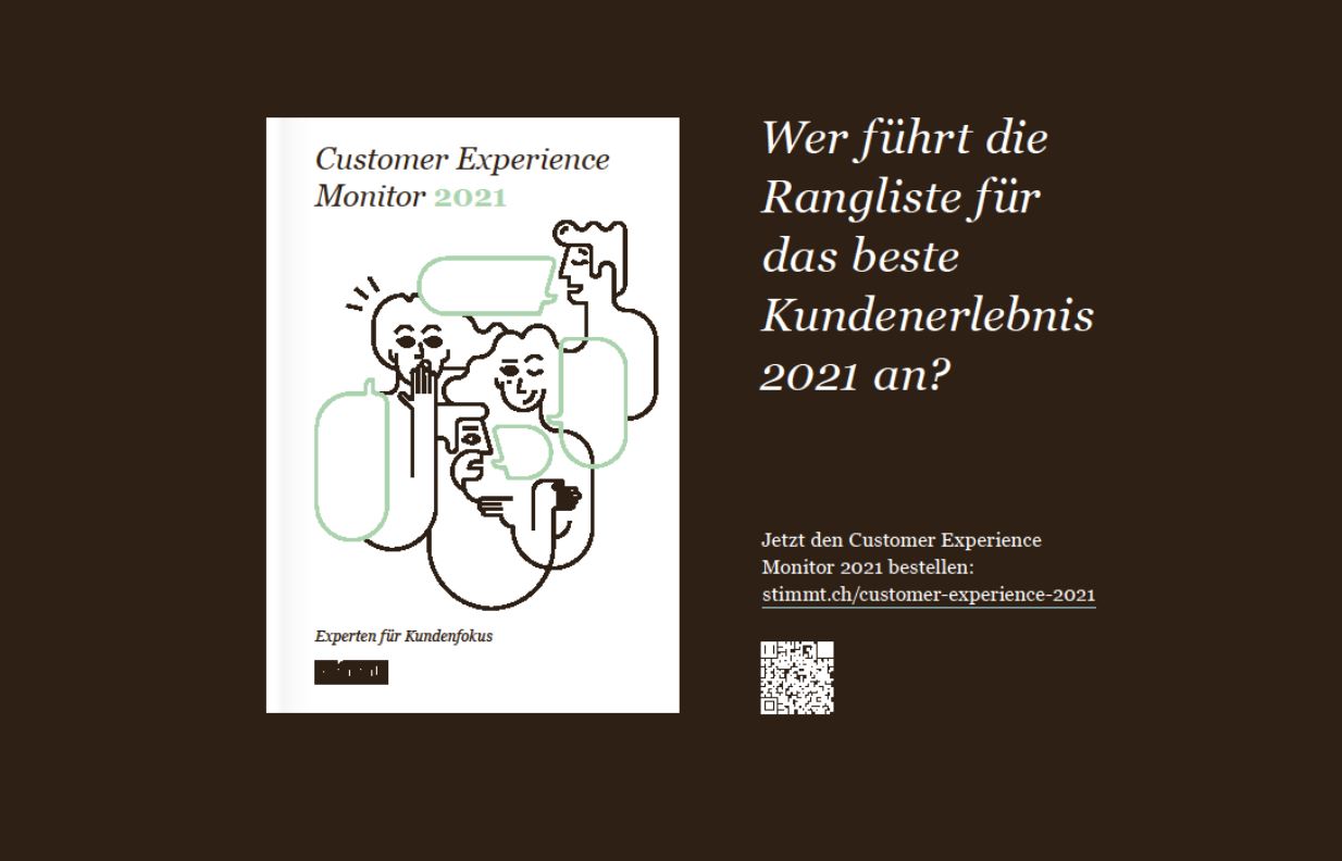 Stetig bessere Kundenerlebnisse in der Schweiz Stetig bessere Kundenerlebnisse in der Schweiz, CX Monitor 2021