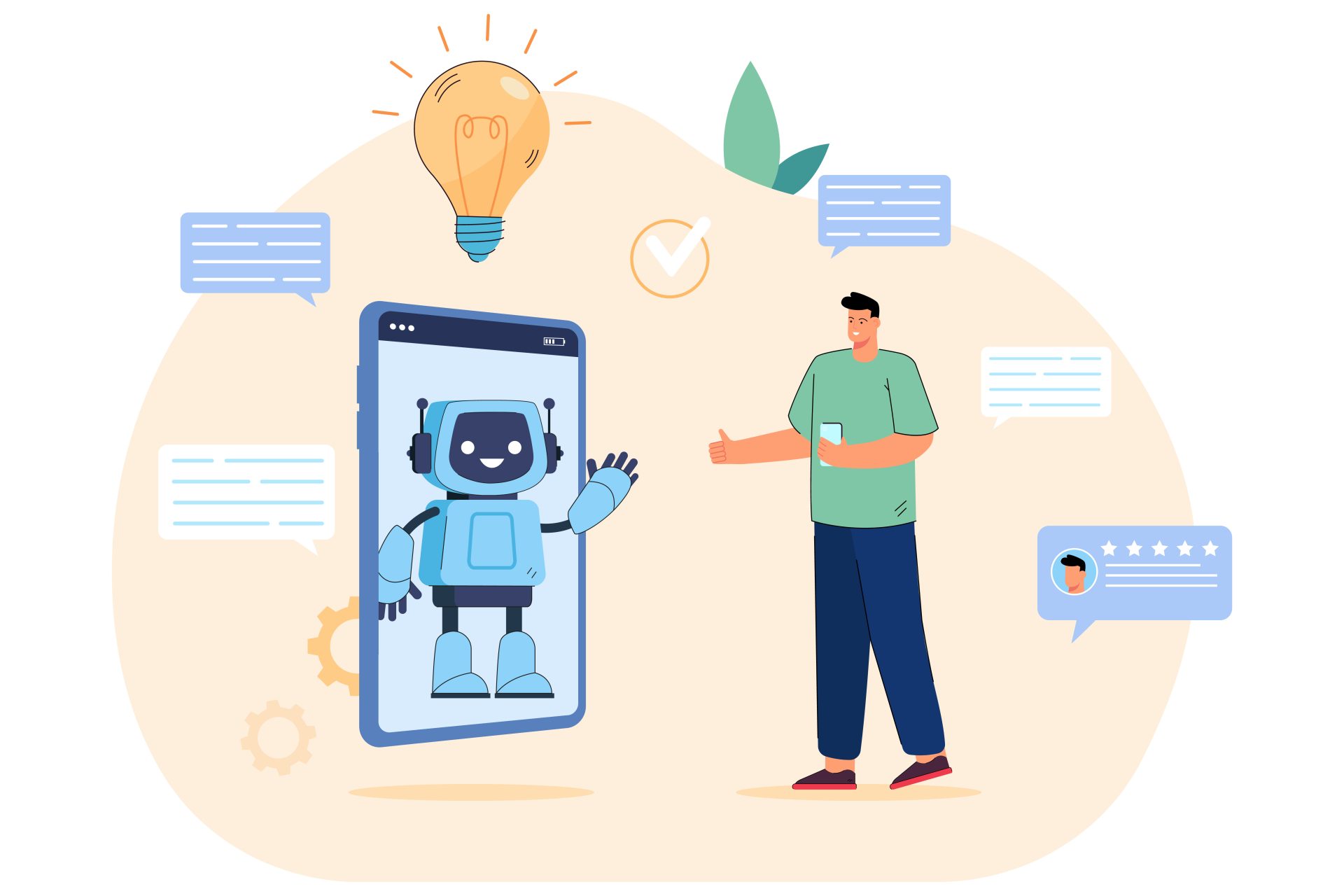 Das Beste aus beiden KI Welten kombiniert – Generative AI und Conversational AI ergänzen sich Das Beste aus beiden KI Welten kombiniert - Generative AI und Conversational AI ergänzen sich, Spitch, Bild von pch.vector auf Freepik