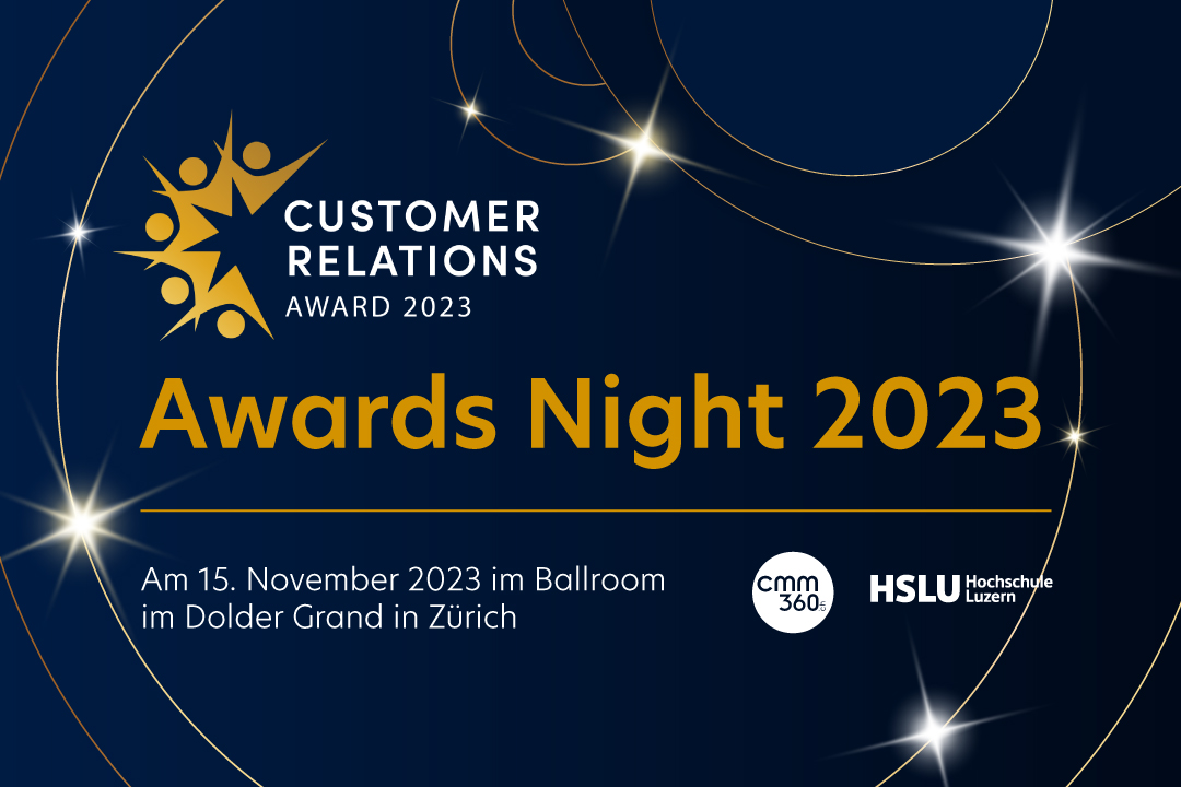 Awards Night 2023: Die Schweizer Customer Relations Stars werden ausgezeichnet Awards Night 2023, Customer Relations Award