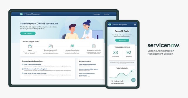 ServiceNow hilft bei der Lösung von Herausforderungen zur schnellen Impfung gegen COVID-19 ServiceNow, Vaccine Administration Management-Solution