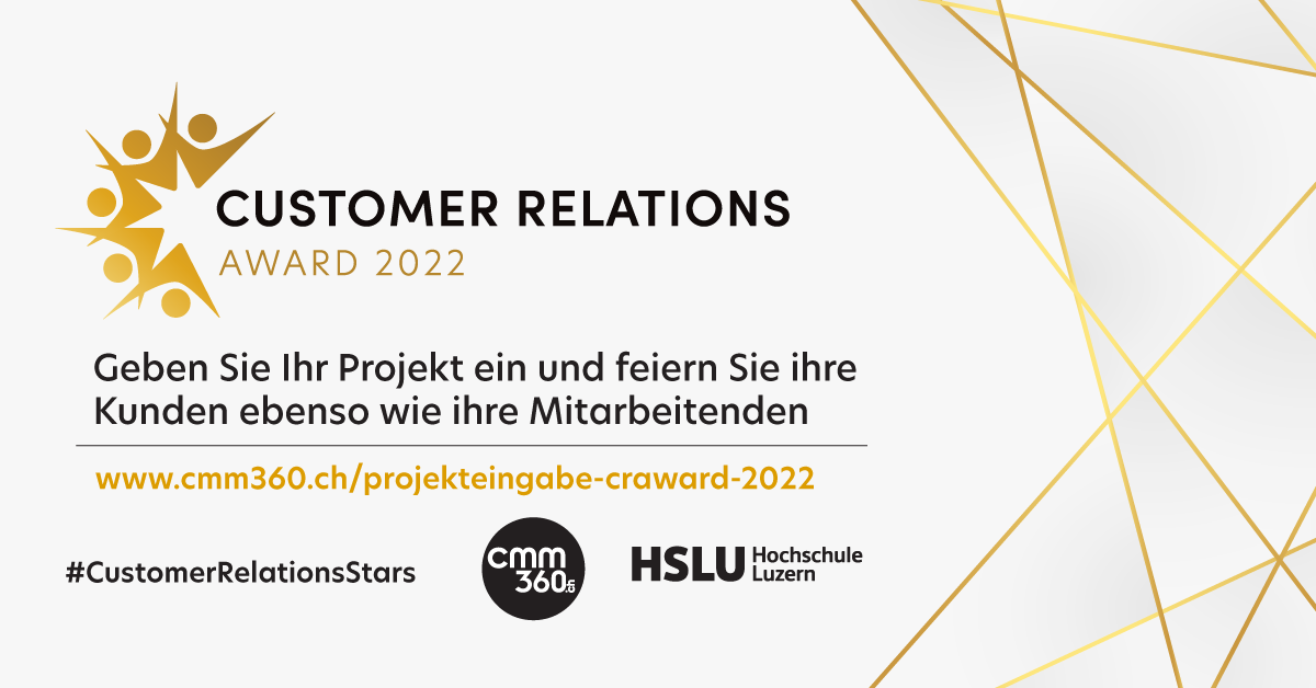 Wir suchen die Customer Relations Stars 2022 – der Customer Relations Award! {alt=banner, CRAward-2022-1, height=628, src=