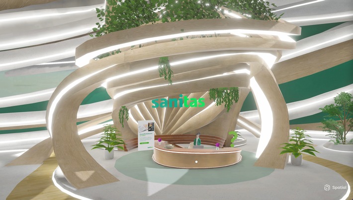 Sanitas als erste Krankenversicherung der Schweiz im Metaverse Sanitas begrüsst als erste Krankenversicherung der Schweiz Interessierte im Metaverse, Bild: www.sanitas.com/de